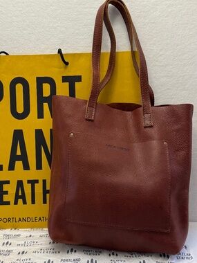 Portland Leather Goods PLG Full Size Crossbody Tote Classic FSCB in Nutmeg EUC